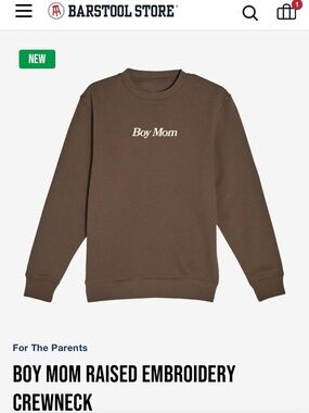 Boy Mom Brown Crewneck Sweatshirt - Casual Everyday Sweater